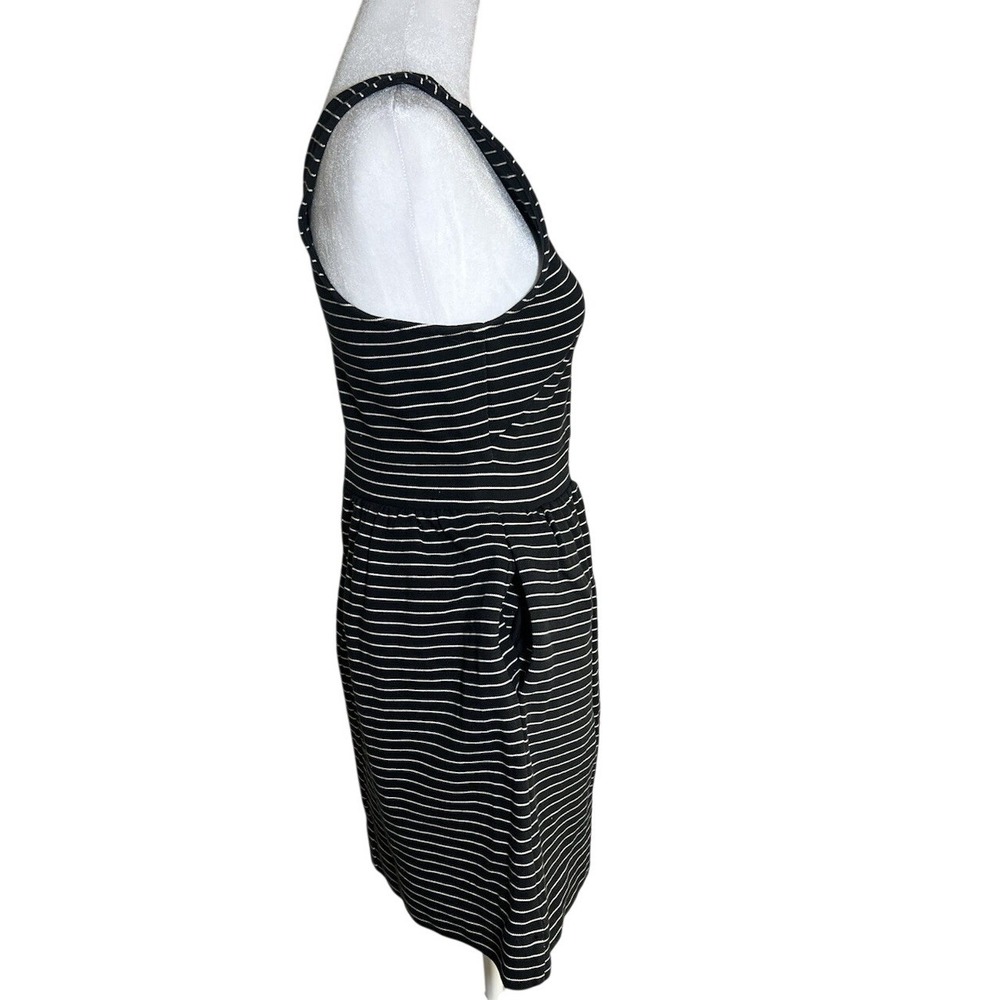 Madewell Pierside Black & White Striped Mini Dress Size S Minimalism Bad Romance - Picture 2 of 8